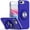 Blue, variant on For iPhone 8 Plus/7 Plus Metal CD Pattern Matte Finished Hybrid with Rotational Ring [Car Mount Friendly] Case - Blue