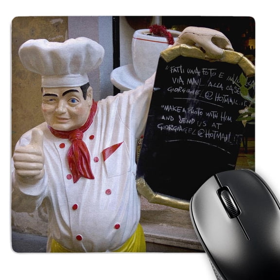 3dRose, Restaurant statue of chef in Rome Italy - EU16 BBA0201 - Bill Bachmann, MousePad