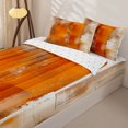 thumbnail image 3 of Homewish Orange Tie Dye Zipper Twin Comforter Sets with Fitted Sheet and 2 Pillowcases,Retro Geometric Art Zipper Bedding Set,Reversible,4pcs, 3 of 8