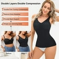 thumbnail image 3 of Irisnaya Women's Shapewear Lace Camisole Tank Tops Tummy Control Compression Bodysuit Built in Bra Body Shaper Slimming V-neck Vest(Black Large), 3 of 7