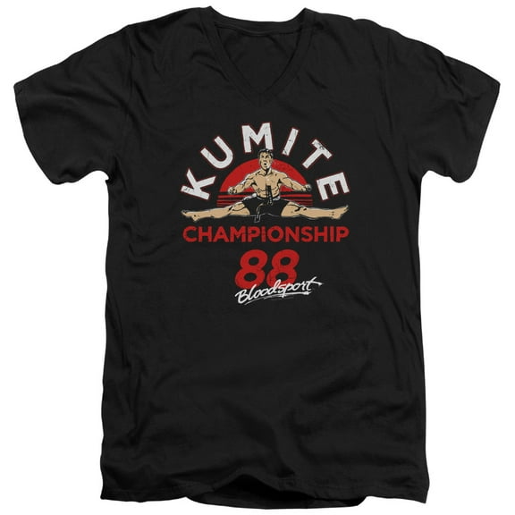 Bloodsport Championship 88 Adult V-Neck T-Shirt 30/1 T-Shirt Black