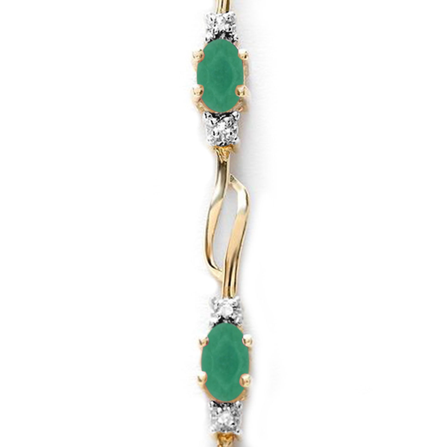 Galaxy Gold 14k Solid Gold Tennis Bracelet with Natural Emeralds 