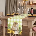 thumbnail image 2 of Table Runners 108 Inches Long Dress Scarves, Groundhog Day Farmhouse Coffee/Dining/Kitchen Table Runner for Living Room, Yellow Plaid Sunflower Spring Floral 13x108 Inch, 2 of 9