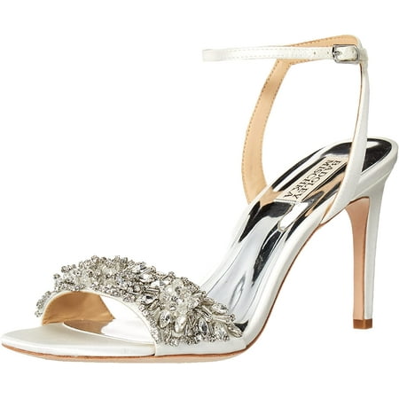 Badgley Mischka Womens Rider Heeled Sandal 9 Soft White