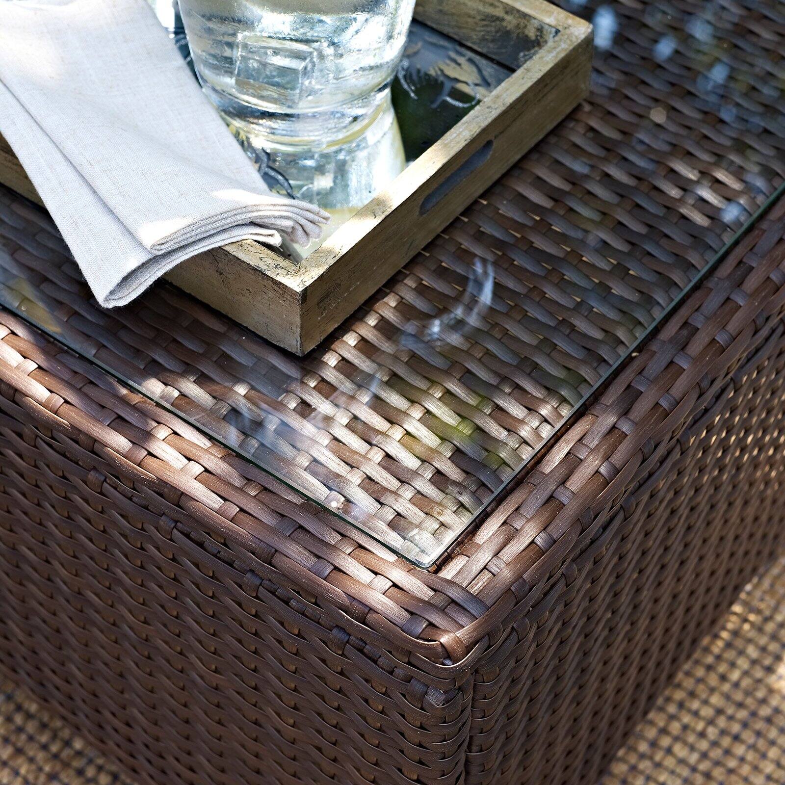 Crosley Furniture Kiawah Outdoor Wicker Glass-Top Table - image 2 of 5