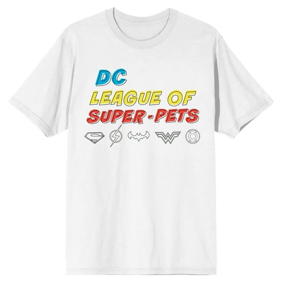 DC Comics League of Super-Pets Men's White Graphic Tee