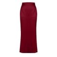 thumbnail image 6 of Elvqul Womens Soft Skirts Elastic Winter Wine High Waist Trendy Comfortable Plain Long Skirts for Juniors, 6 of 7