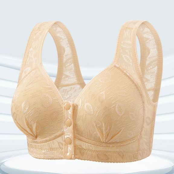 Seamless Wireless Push - Up Bra with Pendant for Middle - Aged Women - Blended Material, Alluring Back