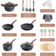 thumbnail image 2 of Juego de Batería de Cocina Antiadherente de Granito 24 Piezas, Ollas, Sartenes, Cacerolas, Tapas de Vidrio y Accesorios, Apto para Inducción, Gas y Eléctrica, Libre de PFOA/PFOS, Blanco, 2 of 4