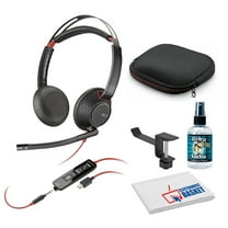 Poly Blackwire 5220 Stereo USB-C Headset with USB-C to USB-A Adapter Bundle