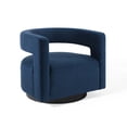 thumbnail image 2 of Modway Spin Cutaway Performance Velvet Swivel Armchair in Midnight Blue, 2 of 9