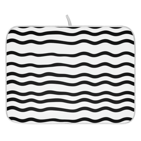 

Modern Wavy Pattern Dish Drying Mat for Kitchen Quick Drying Absorbent Soft Durable 16 x 18