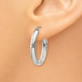 thumbnail image 3 of 14K White Gold Earring Hoop Women'S 25 mm 17 Polished 3.75Mm Oval Tube Earrings, 3 of 4