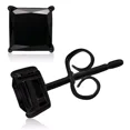 thumbnail image 2 of 2Ct Princess Cut Black Diamond Natural Moissanite Stud Earrings 14K Black Gold Plated, 2 of 2