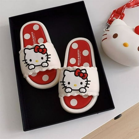 

Sanrio Cute Hello Kitty Slippers Women Summer Casual Anti Slip EVA Slippers Cartoon Korean Style Aesthetic Thick Sole Shoes Y2k