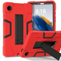 SaniMore Hybird Case for Samsung Galaxy Tab A9 Case 8.7" 2023 SM-T550 SM-P550, Rugged Heavy Duty Protective Shell Hidden Kickstand Dual Angle Stand Shockproof Anti-drop Cover, Red Black