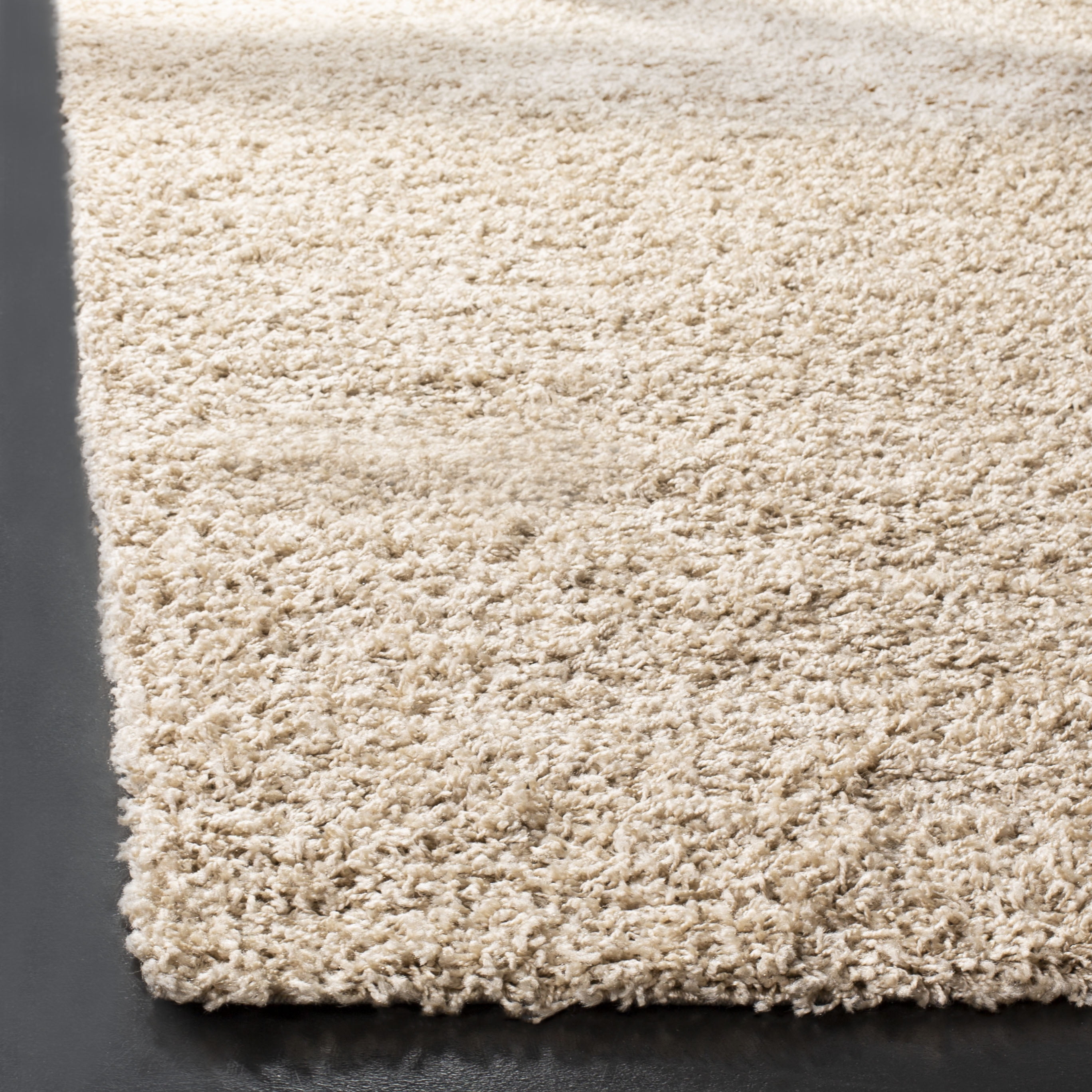 SAFAVIEH Lavena Solid Plush Shag Runner Rug, Beige, 2'3" x 8'