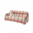 thumbnail image 2 of Yellow Buffalo Plaid Sofa Covers for 2-3 Cushion Couch L-Shaped Sectional, Red Lines Grid Pattern Vintage Washable Sofa Covers Slipcover for Living Room Furniture, Couch Cover Blanket 71"x134", 2 of 9