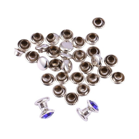

FRCOLOR 100 Pcs 6mm Colorful Diamond Jewelry Excellent Cutting Jewelry Art Design Rhinestone Metal Clothing Accessories (Dark Blue Diamond with Silver Rim)