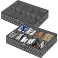 thumbnail image 4 of Under Bed Shoe Storage Box Drawer Organizer for Shoe Storage Foldable Box for 12 Pairs of Shoes,Black(A), 4 of 5