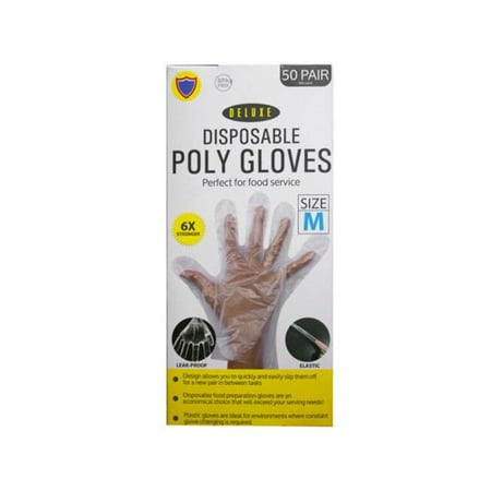Kole Imports MO127-48 Medium TPE Poly Glove - 100 per Pack - Pack of 48
