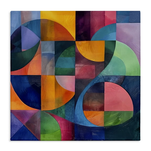 Stupell Industries Luminous Spectrum Shapes Abstract Painting Gallery Wrapped Canvas Art Print Wall Art, 17 x 17