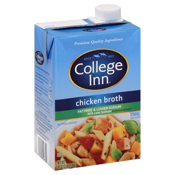 College InnÂ® Fat Free & Lower Sodium Chicken Broth 48 oz. Aseptic