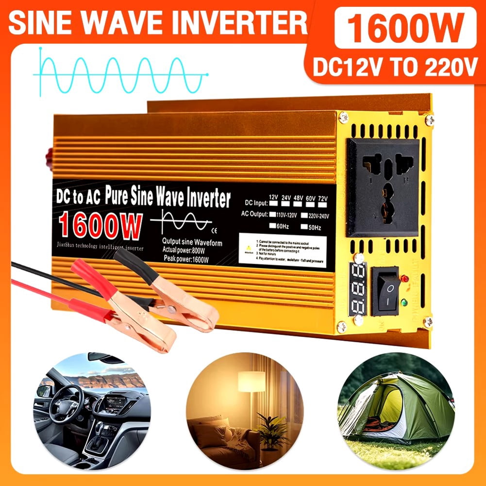 DAMIFU Pure Sine Wave Inverter DC12V To AC220V 3000W Voltage Converter Transformer 12V-3000W