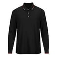 thumbnail image 3 of Caqnni Men's Polo Shirts Vintage ed Tops for a Classic Casual Fit (Black,L), 3 of 4