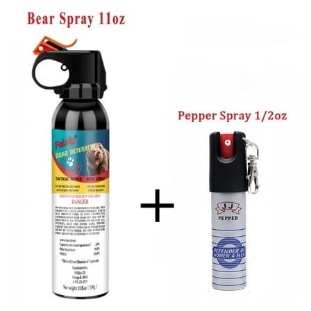 Bear Deterrent 11 Oz Bear Spray with Pepper Spray 1/2oz