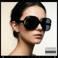 thumbnail image 3 of SA106 Womens Extra Oversized Round Exposed Lens Butterfly Sunglasses / Black Frame - Solid Black Lens, 3 of 8