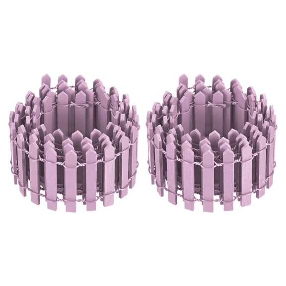 Uxcell 2-Pack Miniature Fairy Garden Fence, 35 Inch Wooden DIY Small Wood Decorative Picket Fence for Dollhouse/Crafts [Purple]