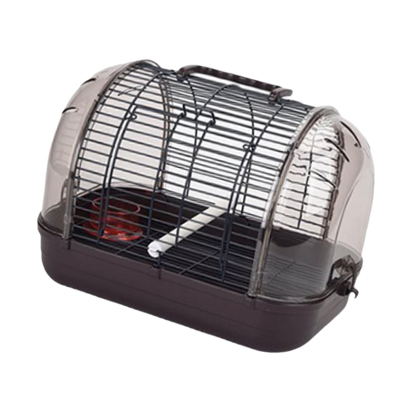 Stgfyxgs Bird Cage, Parakeet Cage with Handle, Stable, Visible, Practical Bird Carrier, Parrot Excursion Cage for Parrots, Peonies, Canaries , L Coffee