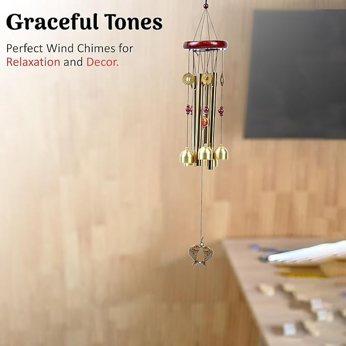 Wind Chimes for Balcony, Garden & Home Decor – 63cm Metal Hanging Bell Windchime for Living Room, Wall Decor Items, Positive Energy, Decorative Items, Outdoor & Indoor Use