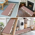 thumbnail image 5 of 2'x6' Rug Runners for Hallways Kitchen, Farmhouse Non Slip Entryway Beside Floor Carpet Runner, American Country Star Barn Red Brown Plaid Berry Laundry Room Bedroom Throw Rugs Mat for Family Pet, 5 of 8
