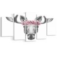 thumbnail image 2 of Designart Moose with Floral Head Wreath, 2 of 3