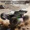 thumbnail image 2 of 1:14 Scale Fast RC Cars for Adults & Kids, Max 20 MPH, 4WD Off-Road RC Trucks, All Terrain 2.4GHz Remote Control Car for Snow, Sand, Beach & Rocky Surfaces, Green, 2 of 7