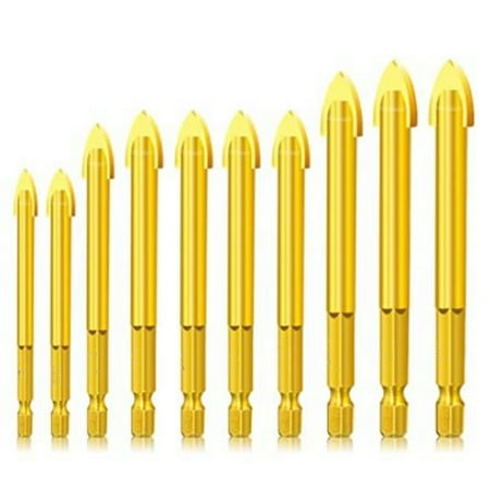 

Drill Bit Set is Suitable for 10 Pieces of 1/8 to 1/2 Inch Diameter Drill Bit 1/4 Hexagon Handle
