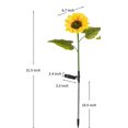 thumbnail image 4 of Luz solar de jardín, 2 piezas de luz solar de girasol, iluminación LED impermeable para decoración de césped, Navidad, balcón, patio, 4 of 4