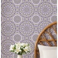thumbnail image 1 of S4Sassy Self-Stick Decorative Boho Wallpaper, Mandala Pattern Wall Paper, Textured Vinyl Waterproof Contact Paper, Purple, 25"X 120" Removable Renter Friendly Walls Covering For Bedroom, Dining Room, 1 of 8