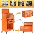 thumbnail image 2 of Rolling Tool Chest with Wheels and 8 Drawers, Detachable Large Toolbox Storage Cabinet with Lock,Locking Mechanic Tool Cart for Warehouse, Workshop,Garage,Orange, 2 of 7