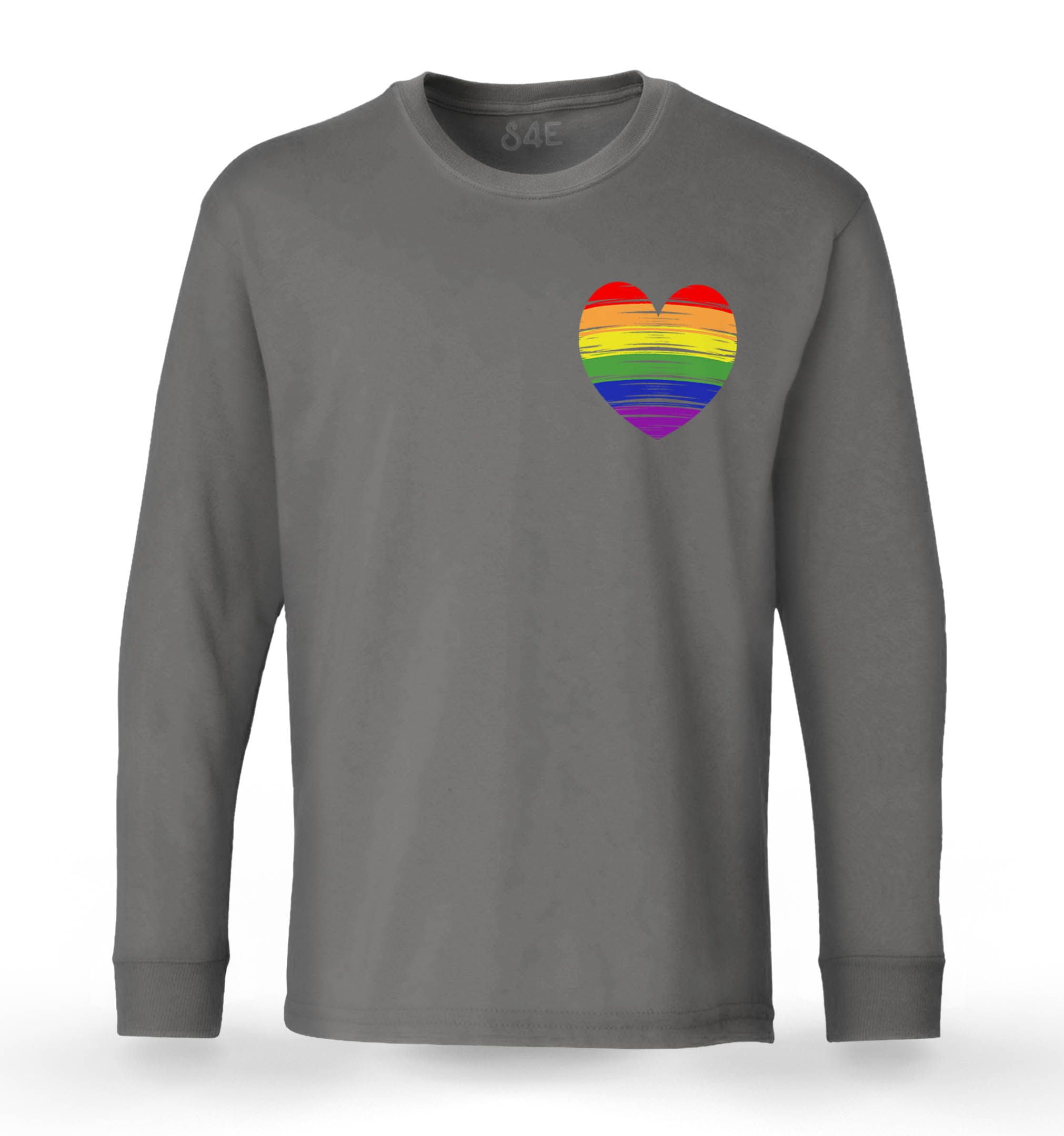 S4E Men's Gay Rainbow Heart LGBTQ Pride 