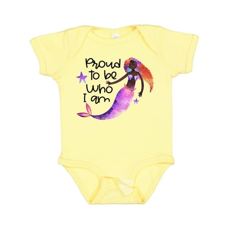 

Inktastic Black History Month Proud to Be Who I Am Mermaid Gift Baby Boy or Baby Girl Bodysuit