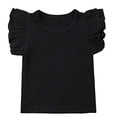 thumbnail image 1 of EYIIYE Baby Girl Ruffle Sleeve T-Shirt Top Basic Tee Summer Outfit, 1 of 4