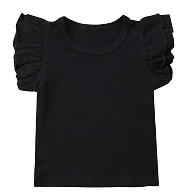 EYIIYE Baby Girl Ruffle Sleeve T-Shirt Top Basic Tee Summer Outfit