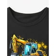 thumbnail image 4 of Cute Cartoon Excavator Print T-shirt- Engaging Visuals, Casual Short Sleeve T-Shirts For Boys - Cool, Lightweight And Comfy Summer Clothes!, 4 of 6