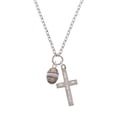 thumbnail image 2 of Delight Jewelry Silvertone Egg Pink & Lavender I Set You Apart Engraved Cross Zoey Necklace, 28", 2 of 4