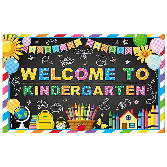 Polyester Welcome Banner Classroom Decoration Colorful Design School Party for Kindergarten Classroom Back to School Kids Event