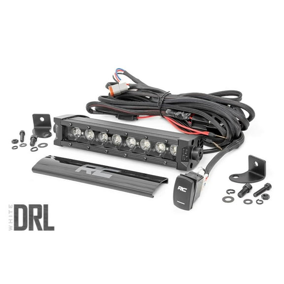 Rough Country 8" Black Series Single Row LED Light Bar | Amber DRL - 70718BLDRLA