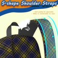 thumbnail image 5 of Blue and Yellow Checkered Pattern 17" School Backpacks for Teens,Waterproof Oxford Fabric,S-Shape Padded Straps for School,Travel,Hiking,Camping, 5 of 6
